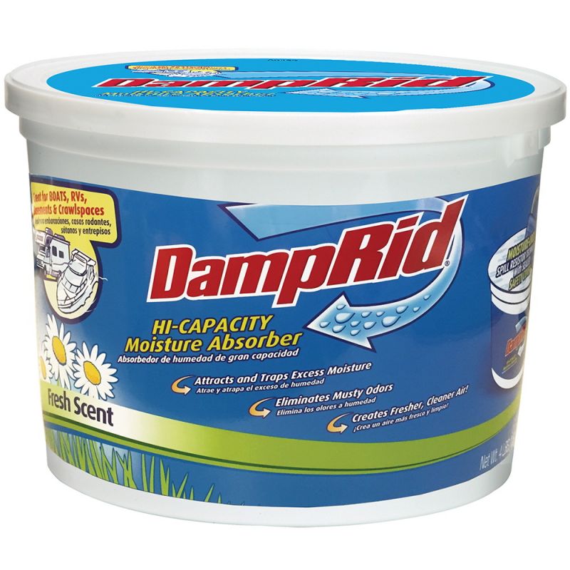 DampRid FG50FS High-Capacity Moisture Absorber, 4 lb Tub, Solid Off-White/White