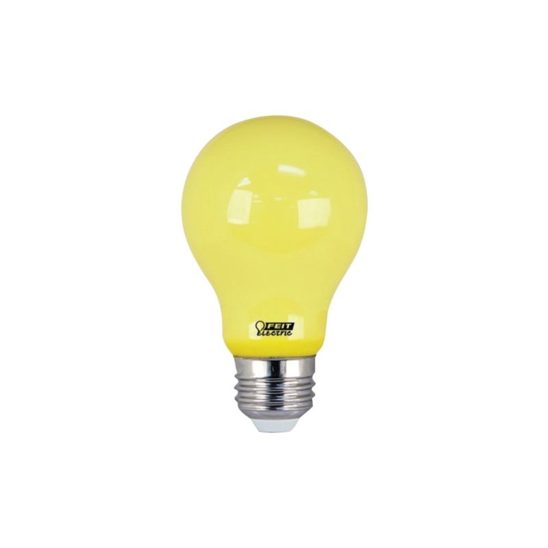 Feit Electric A19/BUG/LED LED Bug Light, General Purpose, A19 Lamp, E26 Lamp Base, Yellow, Yellow Light