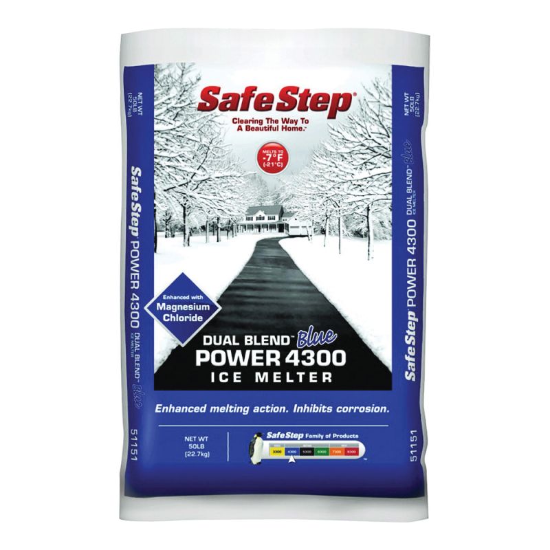 Safe Step Dual Blend 51151 Ice Melter, Crystalline Solid, Blue, 50 lb Bag Blue
