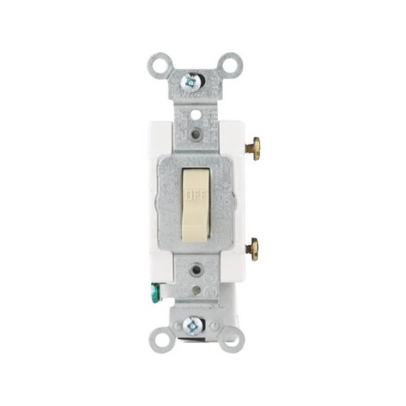 Leviton S07-CS120-2IS Toggle Switch, 20 A, 120/277 V, Screw, Side Wired Terminal, Thermoplastic Housing Material Ivory