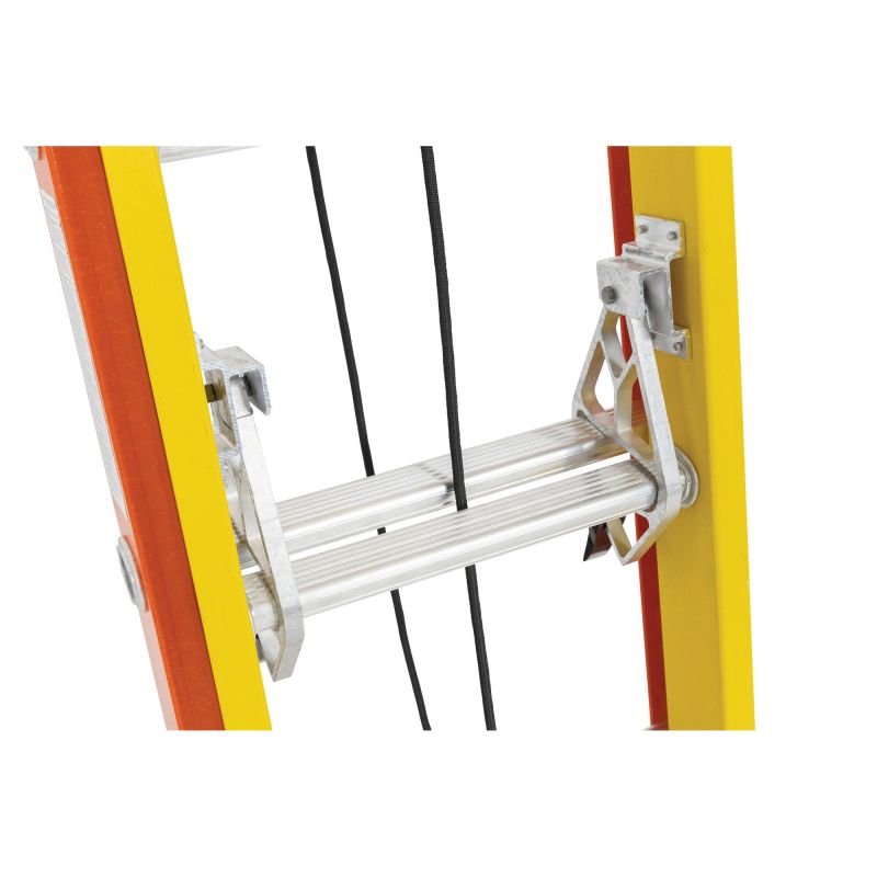 Werner GLIDESAFE T6200-2GS Series T6228-2GS Extension Ladder, 27 ft H Reach, 300 lb, 28-Step, Fiberglass, Orange/Yellow 28 Ft, Orange/Yellow