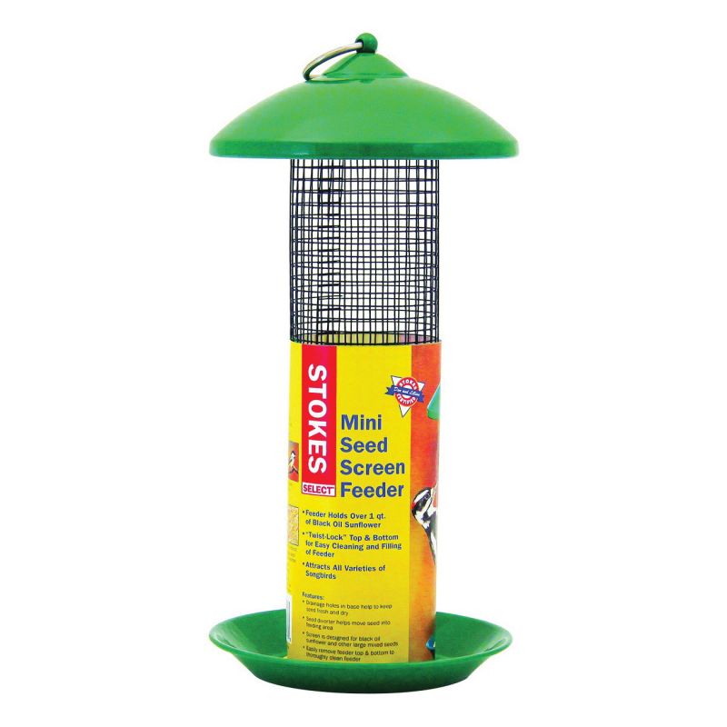 Stokes Select 38116 Wild Bird Feeder, 13 in H, 1.3 qt, Green, Powder-Coated, Hanging Mounting Green