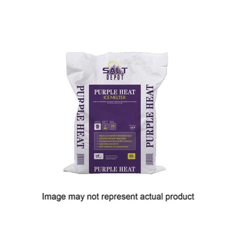 Salt Depot PH20 PURPLE HEAT Purple Heat Ice Melt, Crystalline, Purple, Slightly Aromatic, 20 lb, Bag Purple