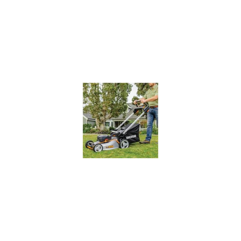 Worx WG753 Cordless Lawn Mower, Tool Only, 5 Ah, 40 V, Lithium-Ion, 20 in W Cutting, 1 -Blade