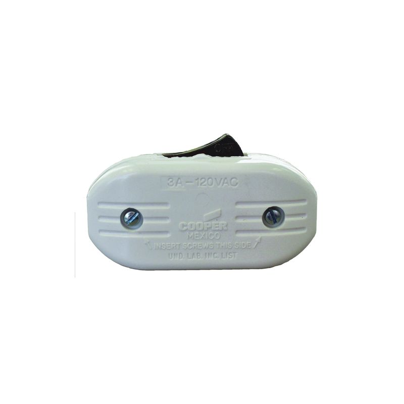 Eaton Wiring Devices 933W-BOX Switch, 3 A, 120 V, Phenolic, White White