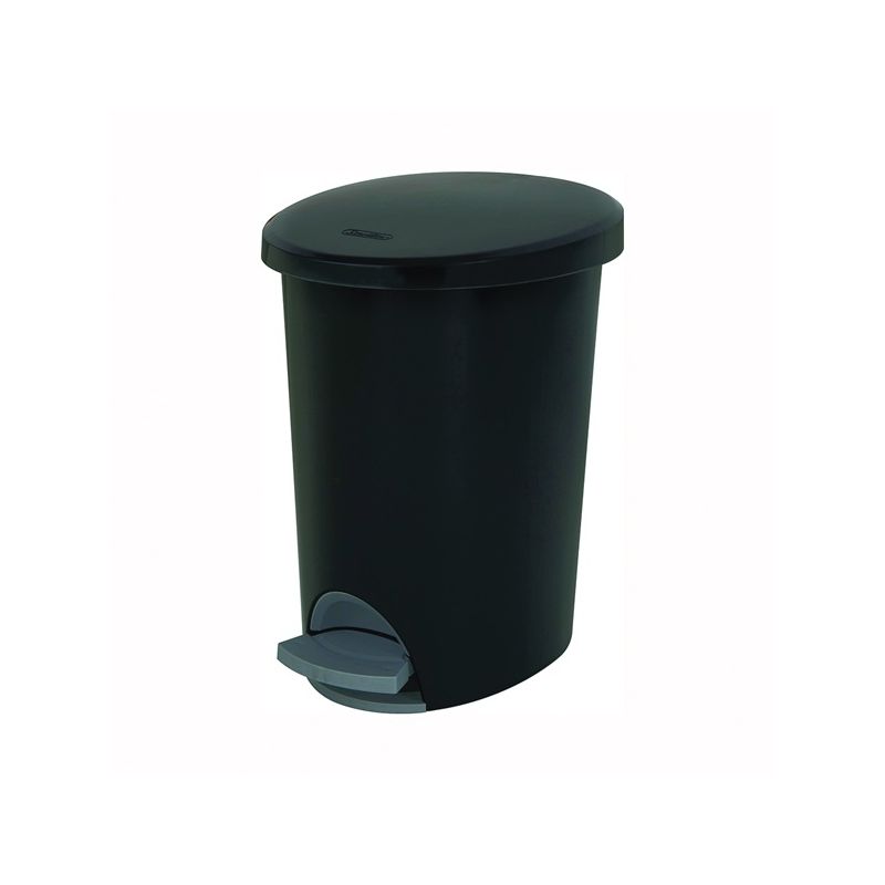 Sterilite Ultra 10819002 Waste Basket, 2.6 gal Capacity, Plastic, Black, 13-3/8 in H 2.6 Gal, Black