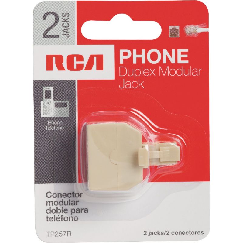 RCA Duplex Phone Splitter Adapter Almond