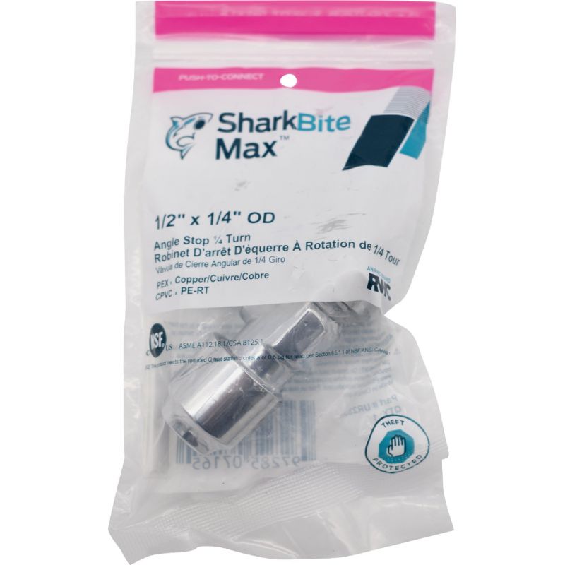 SharkBite Low Lead Angle Stop Valve 1/2 In. SB X 1/4 In. OD