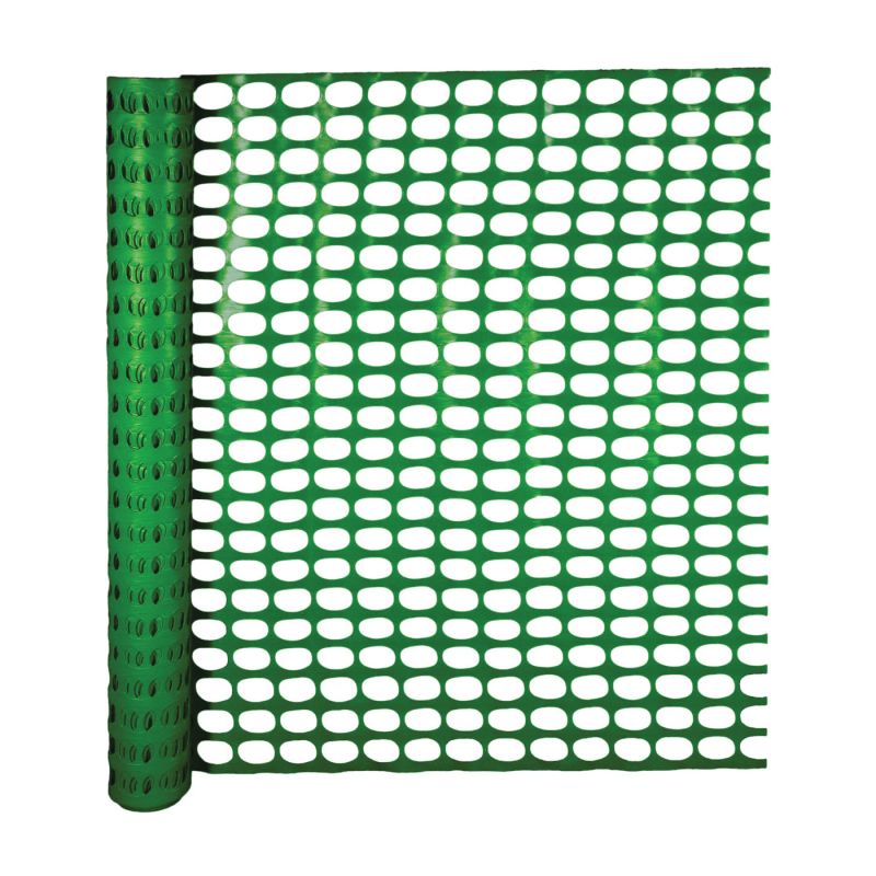 Mutual Industries 14973-38-48 Snow Fence, 100 ft L, 1-3/4 x 2-1/2 in Mesh, Polyethylene, Green Green