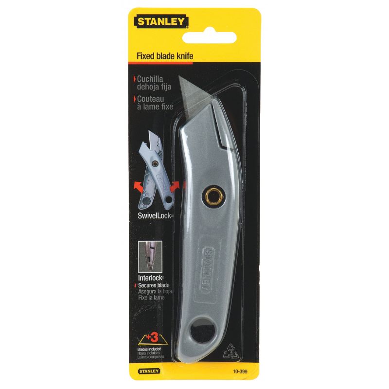 Stanley Swivel-Lock Fixed Blade Utility Knife Gray