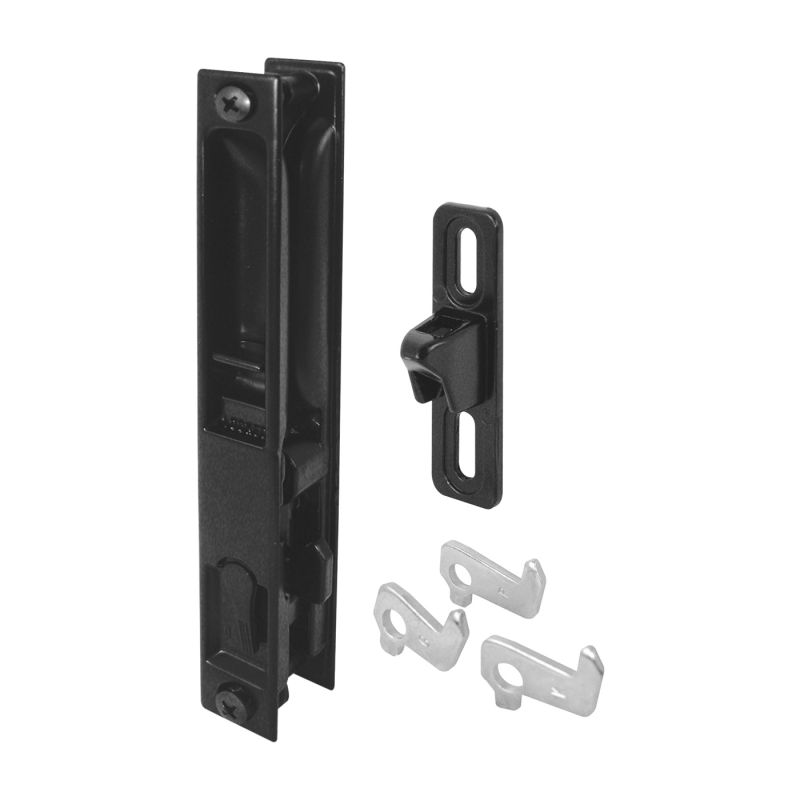 Prime-Line C 1043 Handleset, Aluminum, Painted, For: 1 to 1-1/4 in THK Glass Sliding Doors Black