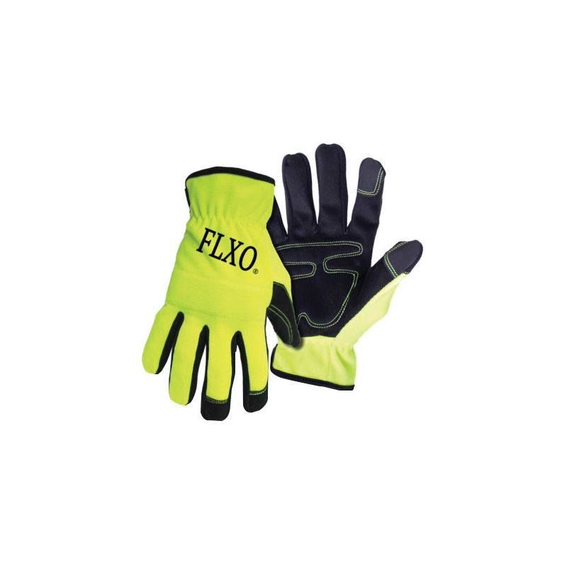 Boss 901M Mechanic Gloves, Men&#039;s, M, Open Cuff, Synthetic Leather, Black/Green M, Black/Green
