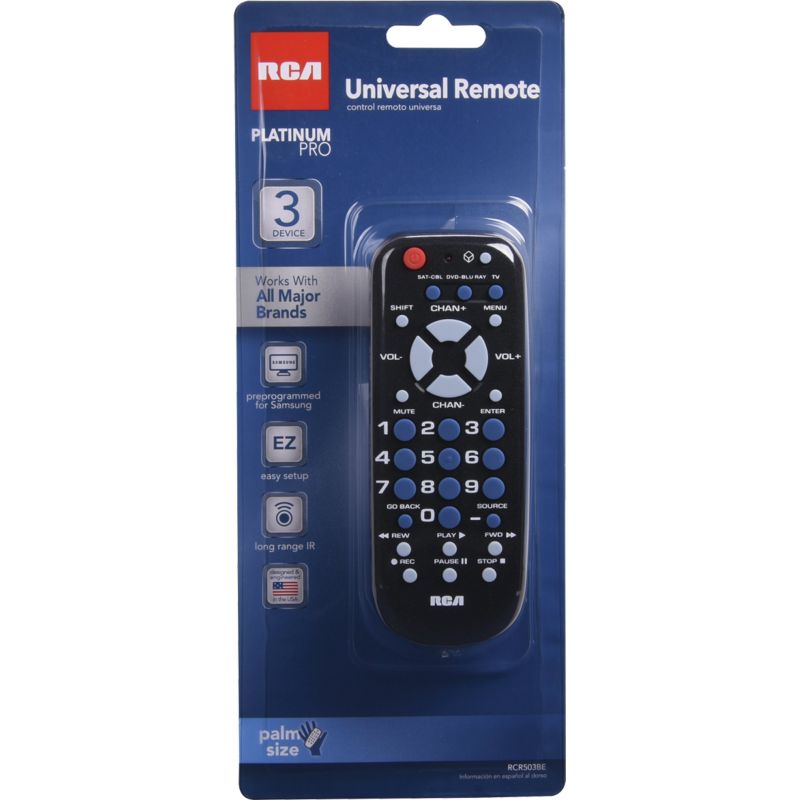 RCA 3-Device Universal Remote Control Black