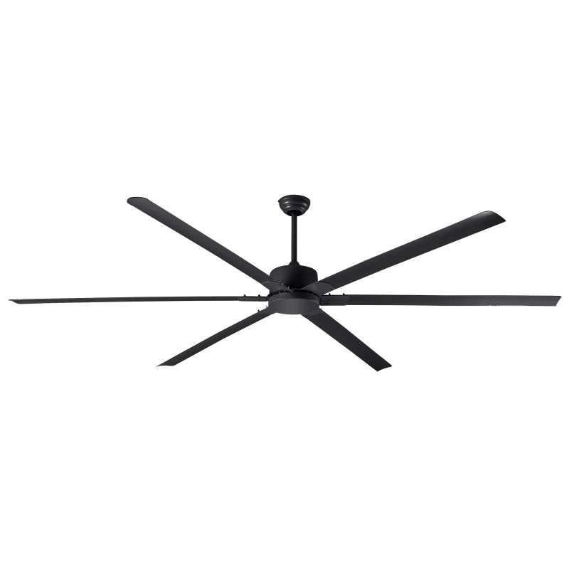Canarm FANBOS CP96BK Ceiling Fan and Remote, 6-Blade, Black Housing, Black Blade, 96 in Sweep, Aluminum Blade