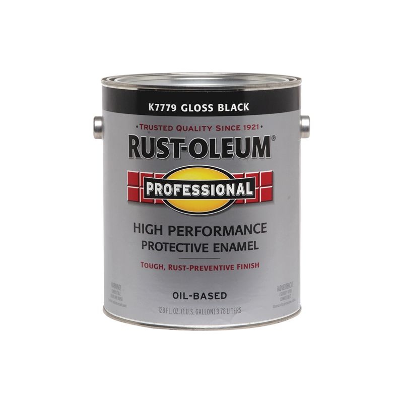 RUST-OLEUM PROFESSIONAL K7779402 Protective Enamel, Gloss, Black, 1 gal Can Black