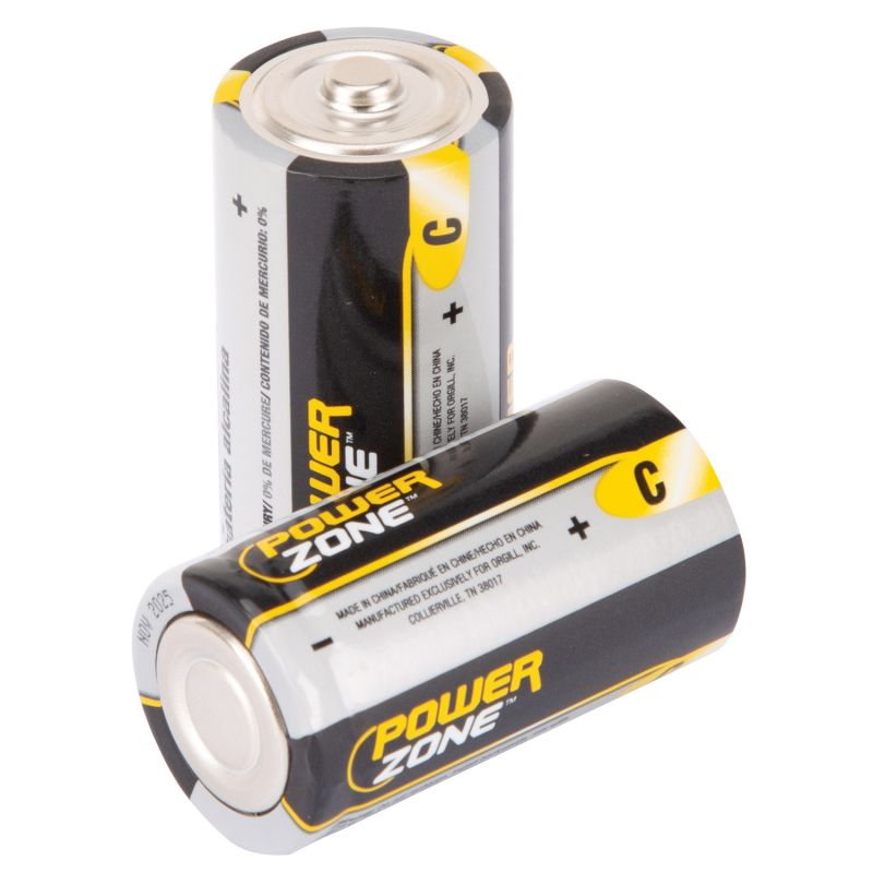 PowerZone LR14-4P-DB Battery, 1.5 V Battery, C Battery, Zinc, Manganese Dioxide, and Potassium Hydroxide
