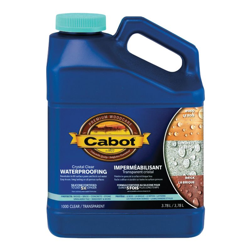 Cabot 1000C Waterproofing Sealant, Liquid, Crystal Clear, 1 gal Crystal Clear
