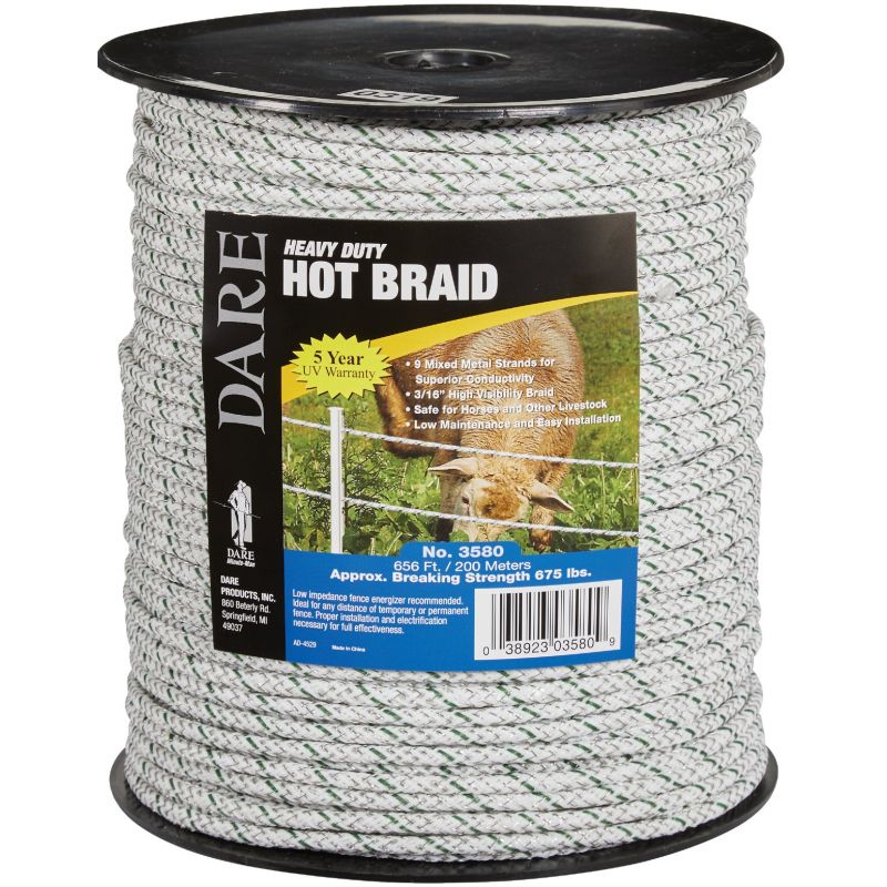 Dare Hot Braid Poly Rope White/Green