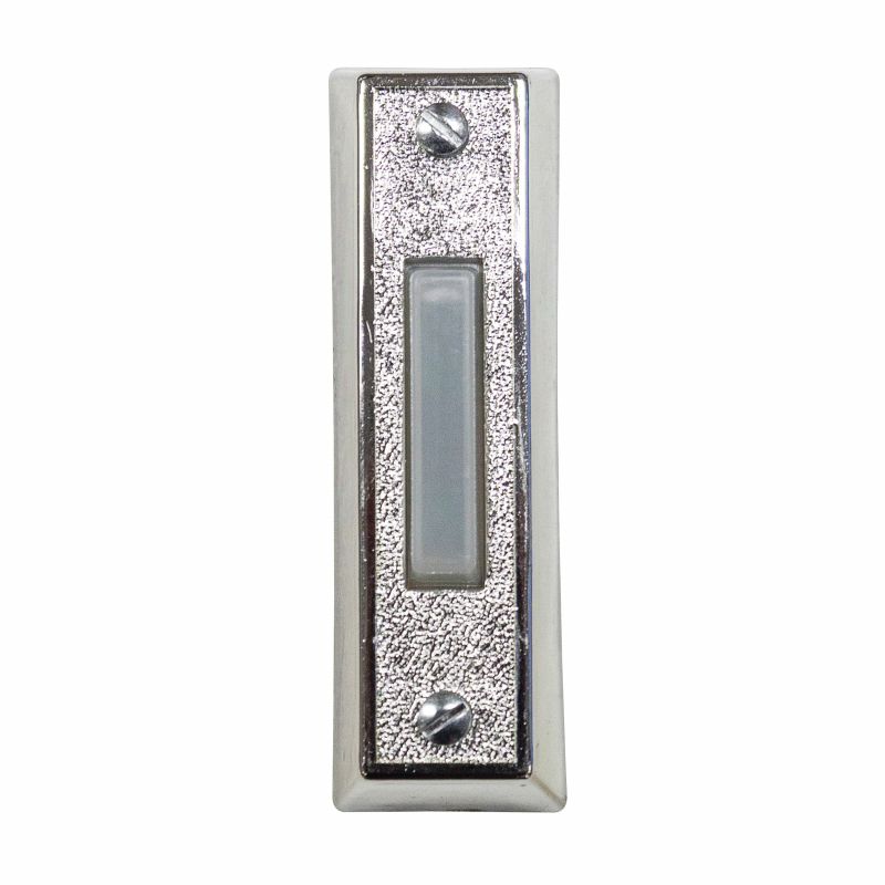 Heath Zenith SL-358-00 Pushbutton, Wired, Plastic, Silver, Lighted Silver