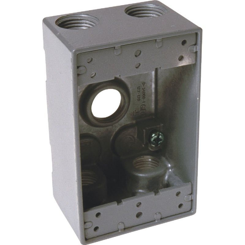 Hubbell Single Gang Weatherproof Outdoor Outlet Box Gray