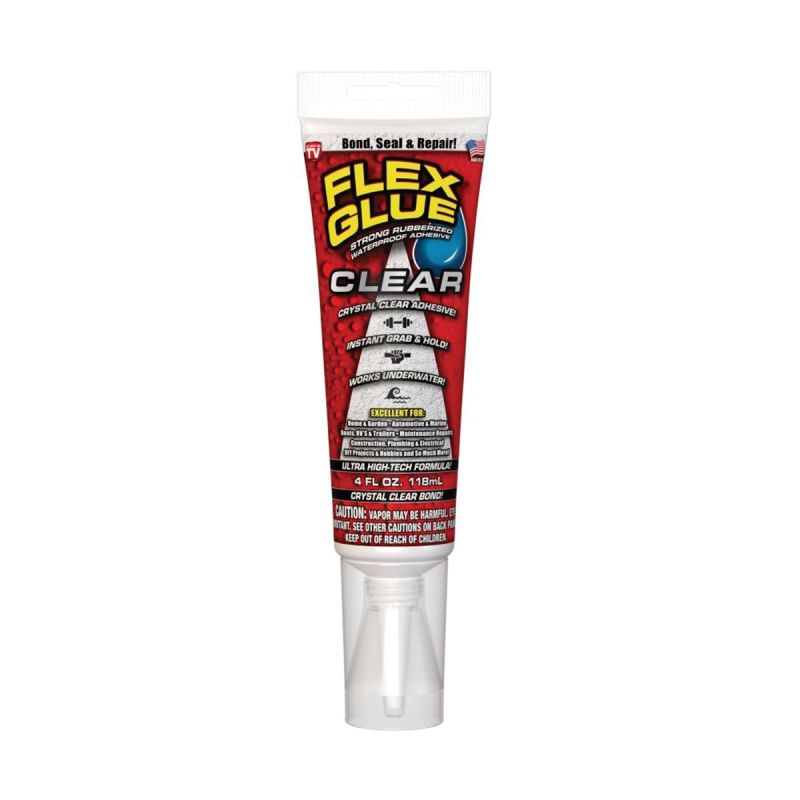 Flex Glue GFSWHTC04 Construction Adhesive, Clear, 4 oz, Tube Clear