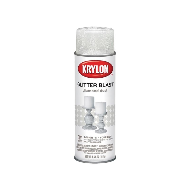 Krylon K03804A00 Craft Spray Paint, Glitter, Diamond Dust, 5.75 oz, Can Diamond Dust