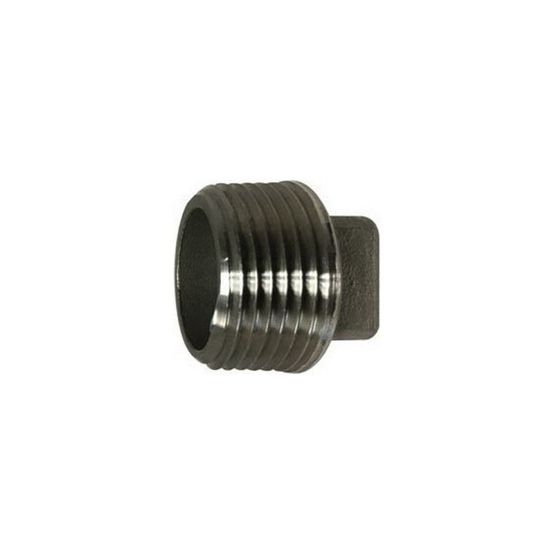 Anderson Metals 62653B Cored Pipe Plug, 1/2 in, Threaded, Square Head, 304 Stainless Steel (Pack of 5)
