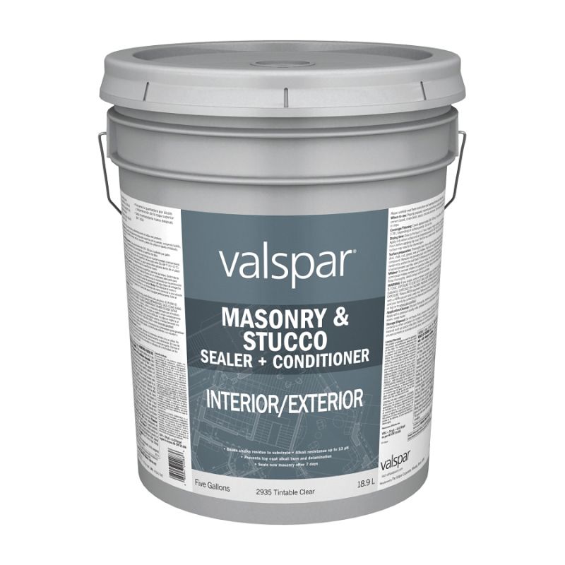 Valspar 2935 Series 024.0002935.008 Masonry and Stucco Sealer and Conditioner, Clear, Liquid, 5 gal Pail Clear