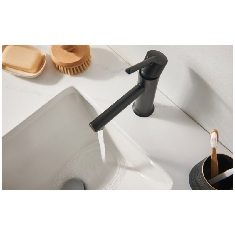 Moen 84770BL Bathroom Faucet, 1.2 gpm, 1-Faucet Handle, 1, 3-Faucet Hole, Metal, Matte Black, 4 in Faucet Centers Matte Black