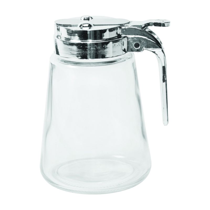 Oneida 97287 Syrup Pitcher, 8 oz Capacity, Glass/Stainless Steel, Clear 8 Oz, Clear