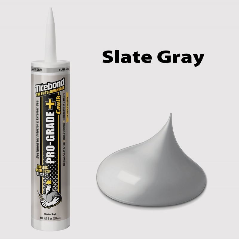Titebond Pro-Grade Plus Siliconized Acrylic Latex Caulk Slate Gray, 10.1 Oz.