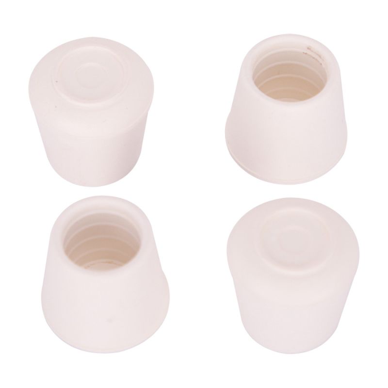ProSource FE-50642-B Furniture Leg Tip, Round, Rubber, White, 5/8 in Dia, 1.1 in H White (Pack of 36)