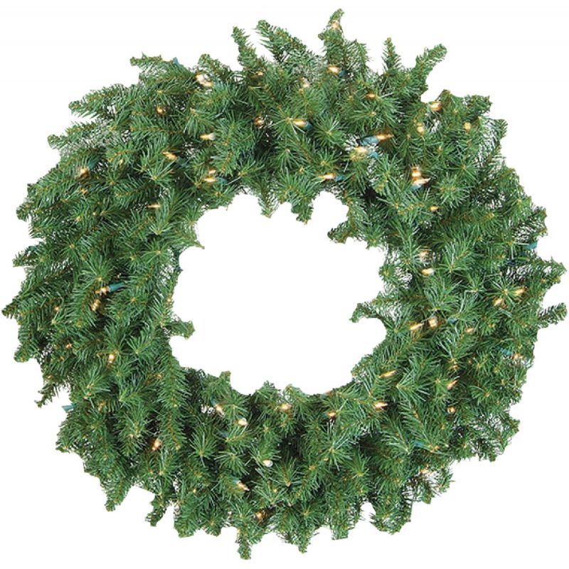 Gerson Canadian Pine Prelit Wreath Green