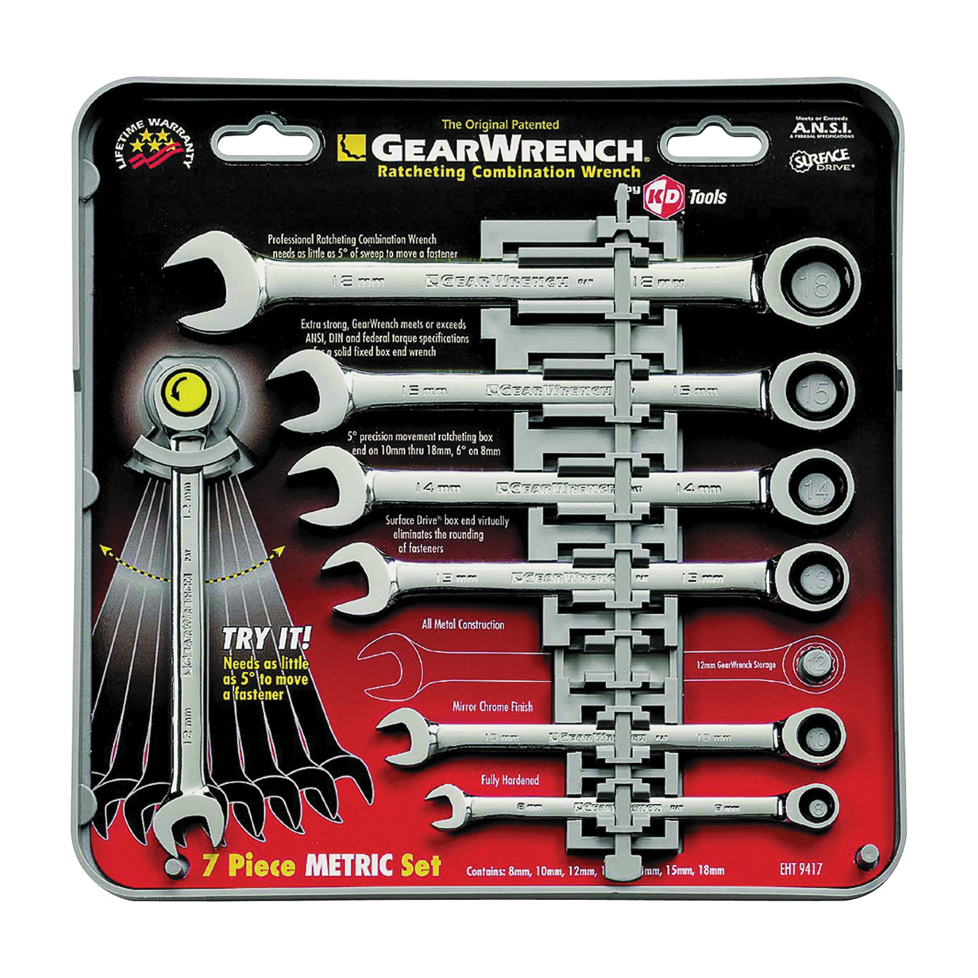 Buy GearWrench 9417 Wrench Set, 7-Piece, Steel, Polished Chrome