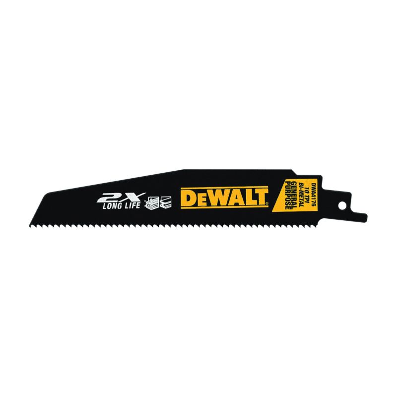DeWALT DWA4176 Reciprocating Saw Blade, 1 in W, 6 in L, 10 TPI Black
