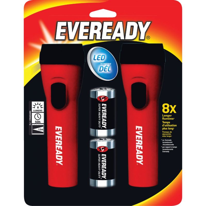Eveready Economy LED Flashlight Set Black &amp; Red