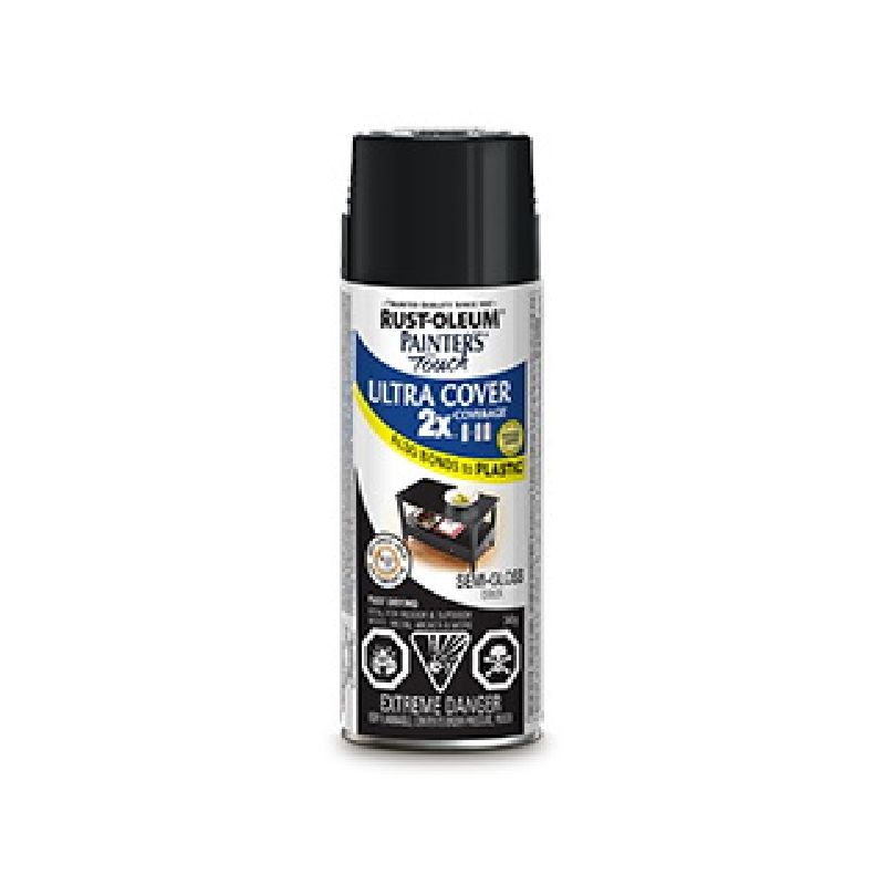 Rust-Oleum 262390 Spray Paint, Semi-Gloss, Black, 340 g, Can Black
