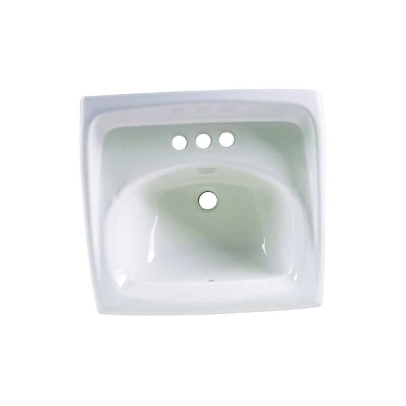 American Standard Lucerne 0355.012.020 Bathroom Sink, Rectangular Basin, 3-Deck Hole, 18-1/4 in OAW, 12-1/8 in OAH White