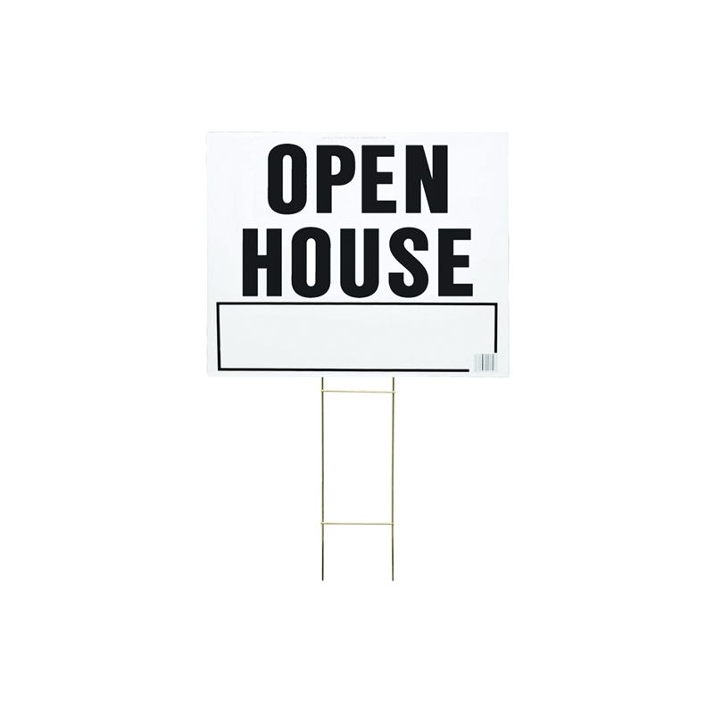 Hy-Ko LOH-3 Lawn Sign, OPEN HOUSE, Black Legend, Plastic, 24 in W x 19 in H Dimensions (Pack of 5)