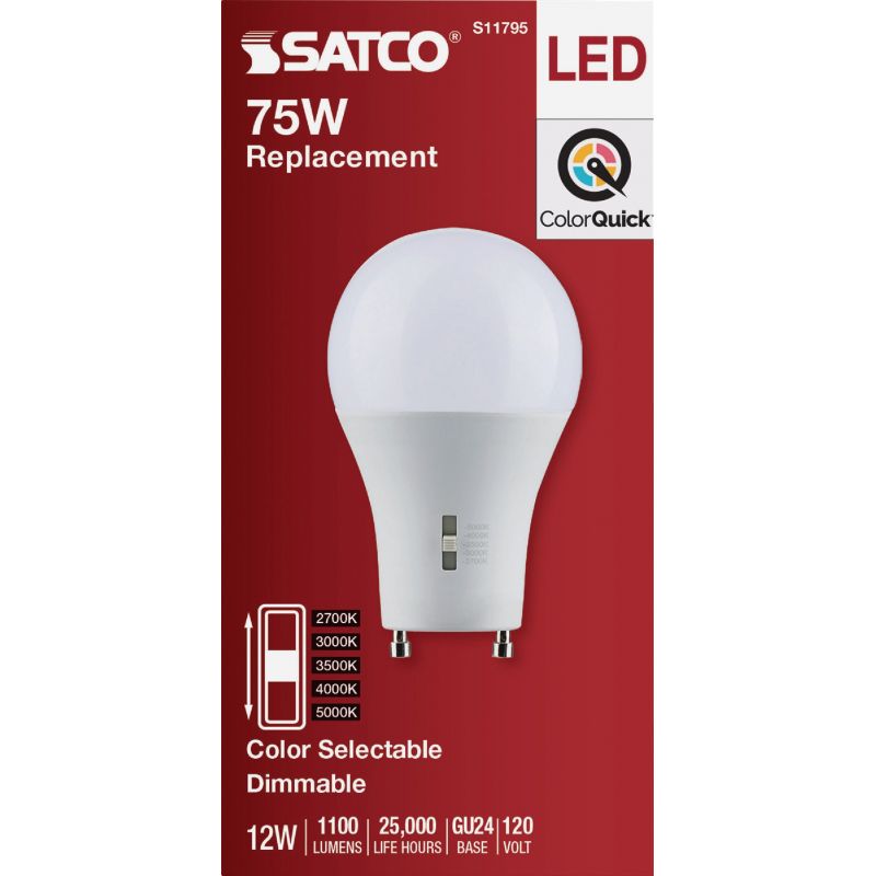 Satco Color Quick GU24 LED A19 Light Bulb