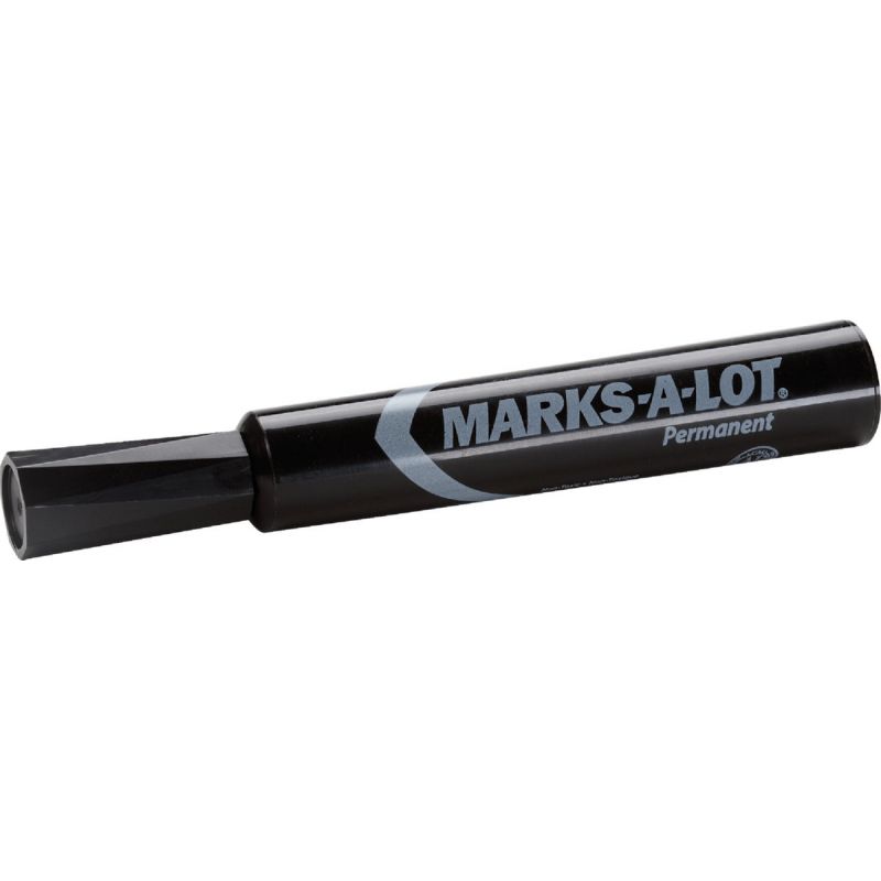 Marks-A-Lot Permanent Ink Marker Black (Pack of 6)