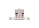 Oatey 38528 Washing Machine Outlet Box, 1/2 in Pex Crimp Connection, Brass/Polystyrene, White White