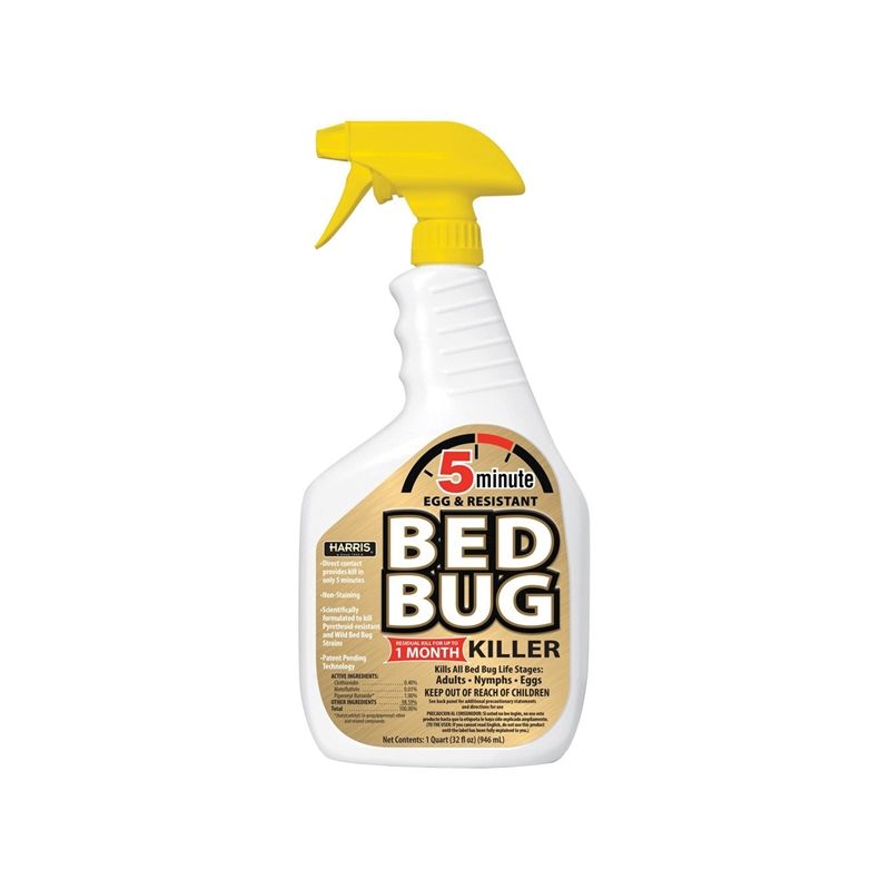 Harris GOLDBB-32 Bed Bug Killer, Liquid, Spray Application, 32 oz White