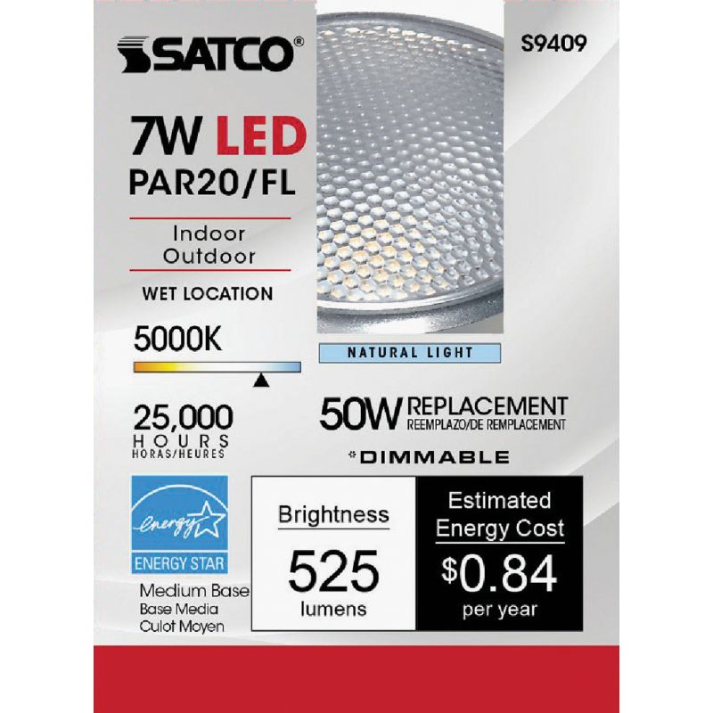 Satco PAR20 Medium Dimmable LED Floodlight Light Bulb