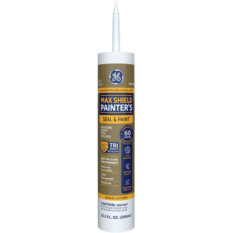 GE Max Shield Painter&#039;s Advanced Polymer Acrylic Caulk 10.1 Oz., White