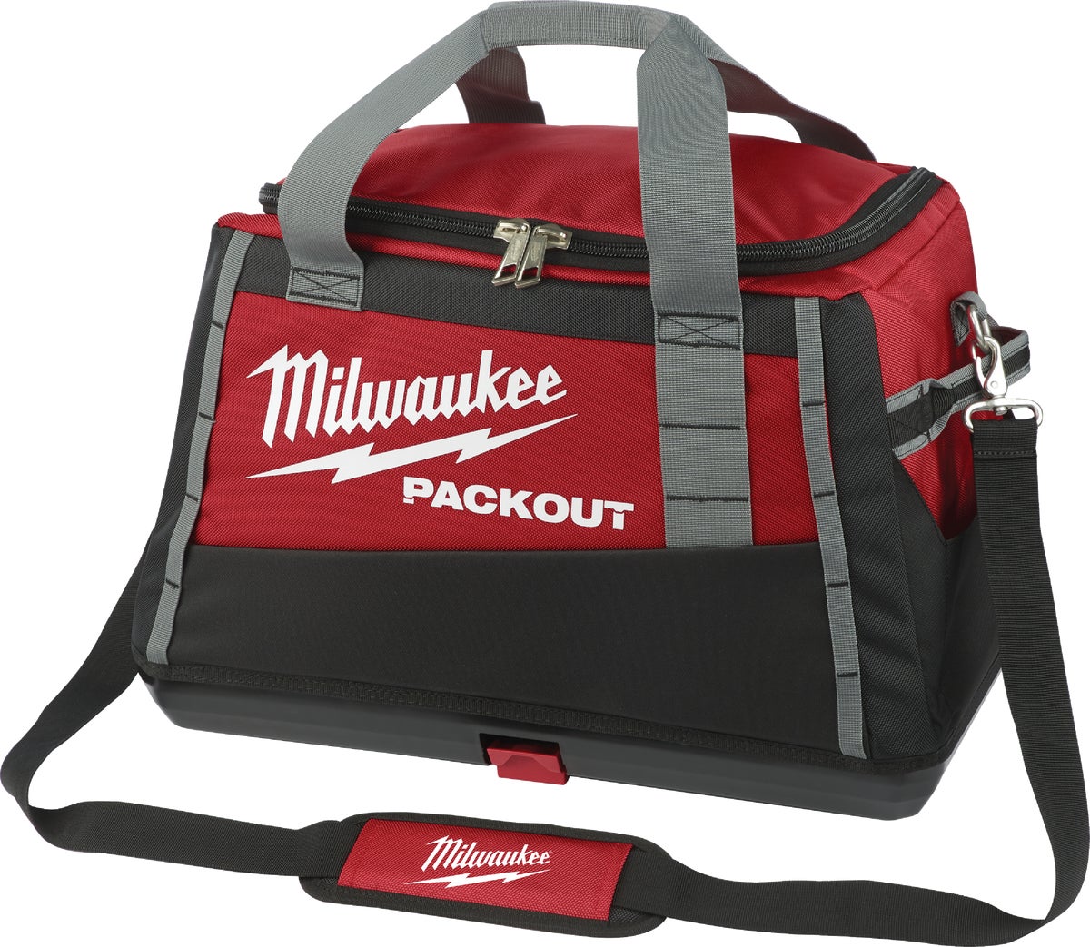 Milwaukee 932464085 PACKOUT Tote Tool Bag 40cm Red & 0 932464083 PACKOUT Compact Organiser Case Red