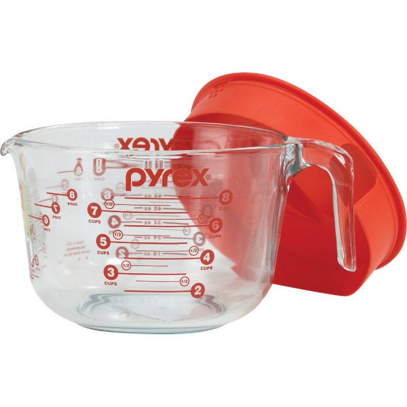 Pyrex Prepware Measuring Cup With Lid 8 Cup, Clear