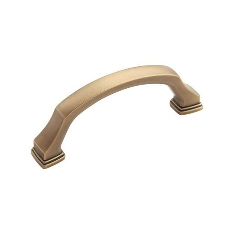 Amerock Revitalize Series BP55343GB Cabinet Pull, 3-11/16 in L Handle, 1-3/8 in Projection, Zinc, Gilded Bronze