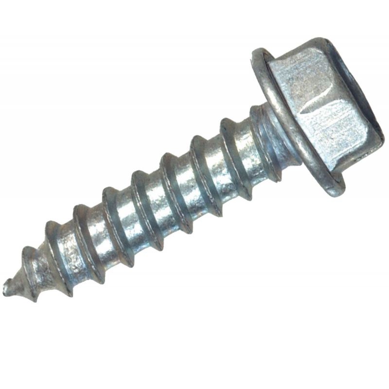 Hillman The Fastener Center Slotted Hex Washer Head Chrome Sheet Metal Screw #6 X 3/8 In.