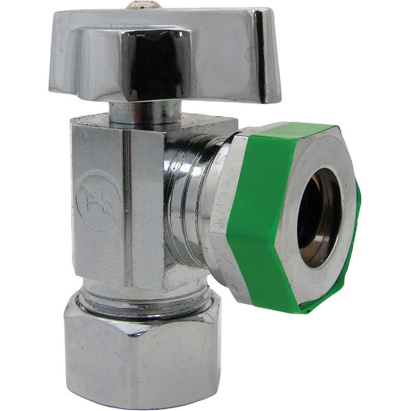 Lasco Copper Comp Inlet X Iron Pipe Outlet Quarter Turn Angle Valve 5/8 In. Copper C Inlet X 1/2 IP Outlet